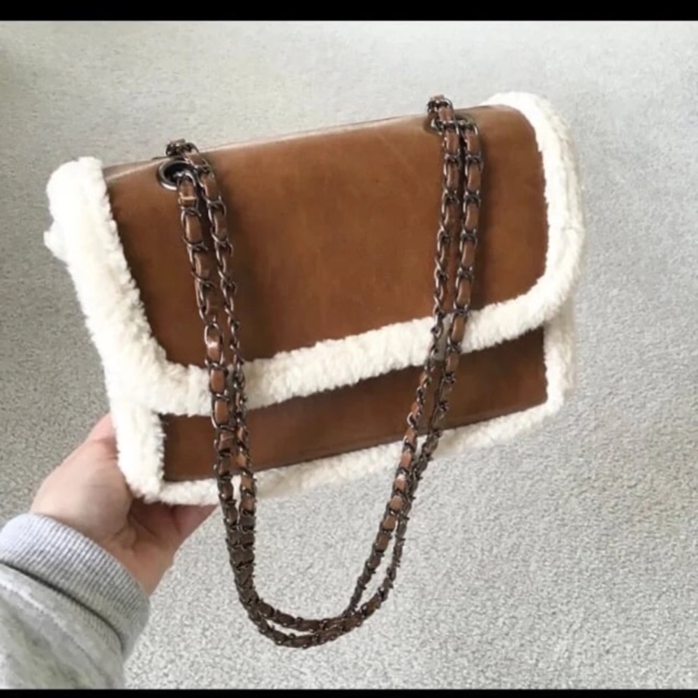Brown Shearling Bag